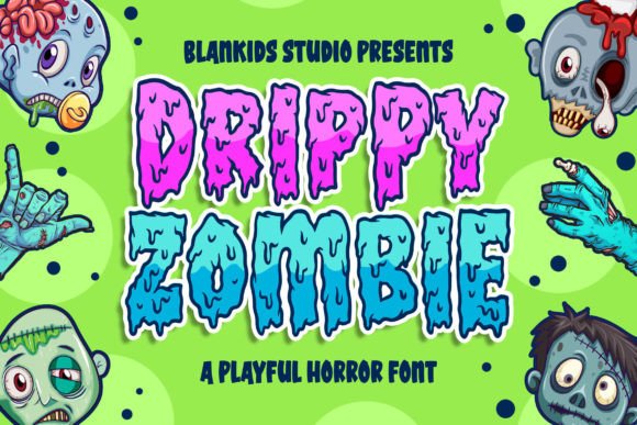 Drippy Zombie: A Spooky Yet Quirky Display Font for Halloween Design