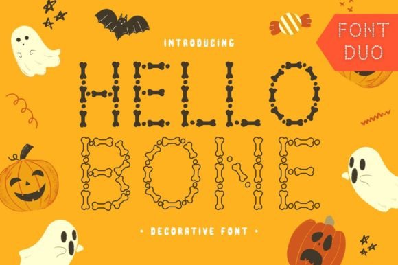Hello Bone: A Playful Halloween Display Font for Crafters