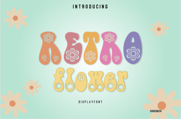 Retro Flower Display Font for Playful Branding